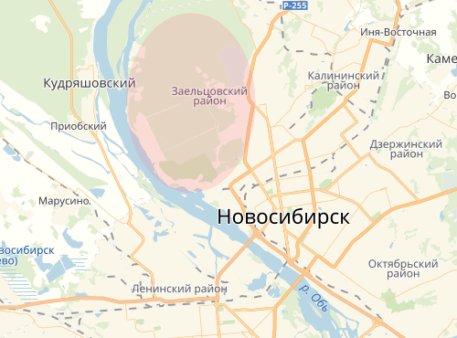 Карта Заельцовского района города Новосибирска