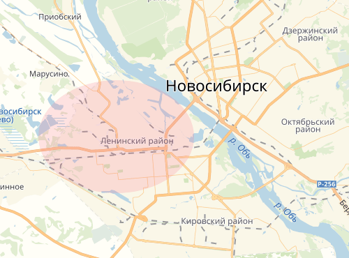 Карта Ленинского района города Новосибирска