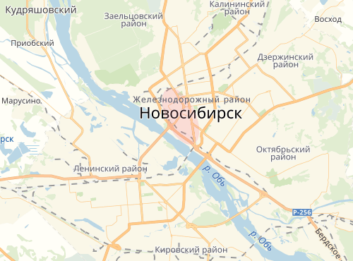 Карта Железнодорожного района города Новосибирска